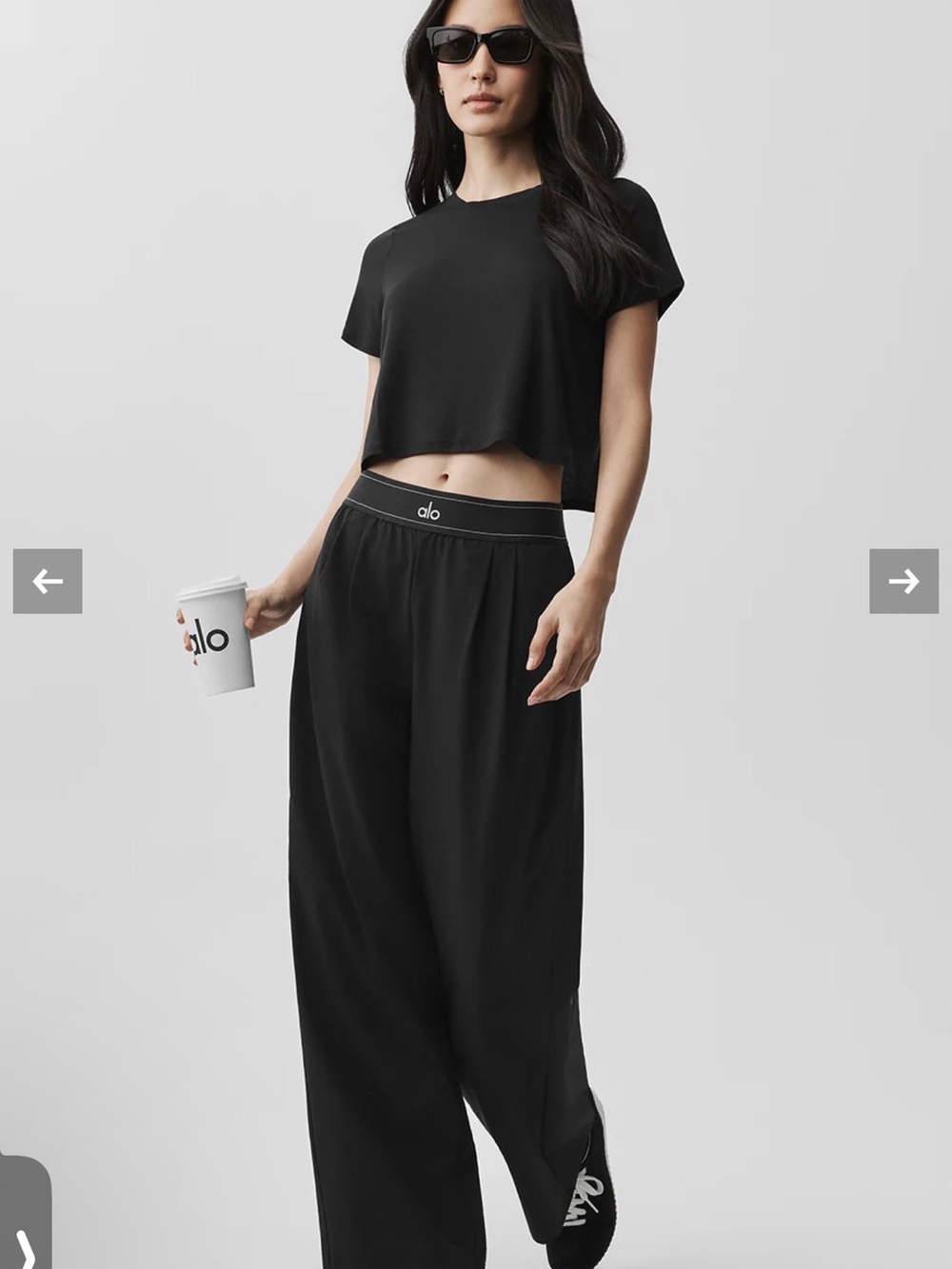 ALO Yoga Black High-Waist Wide Leg Pants